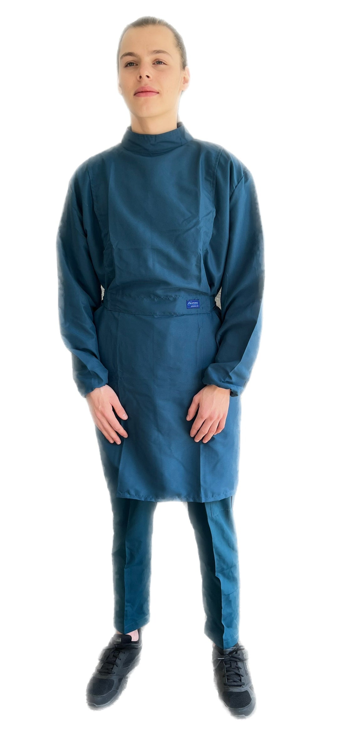 Bata quirúrgica unisex de Microban, uniforme de laboratorio o hospital, lavable, reutilizable, con puño elástico, abrigos protectores de algodón con mangas largas, talla Unitalla (de XS hasta XXL) colores disponibles. Envolvente, Impermeable y Ligera - Bata de Aislamiento - Corte Tipo Coat - Cubrebata. hay opcion de 100% algodon o poliester, microban o apolo, depende de cliente o hospital.