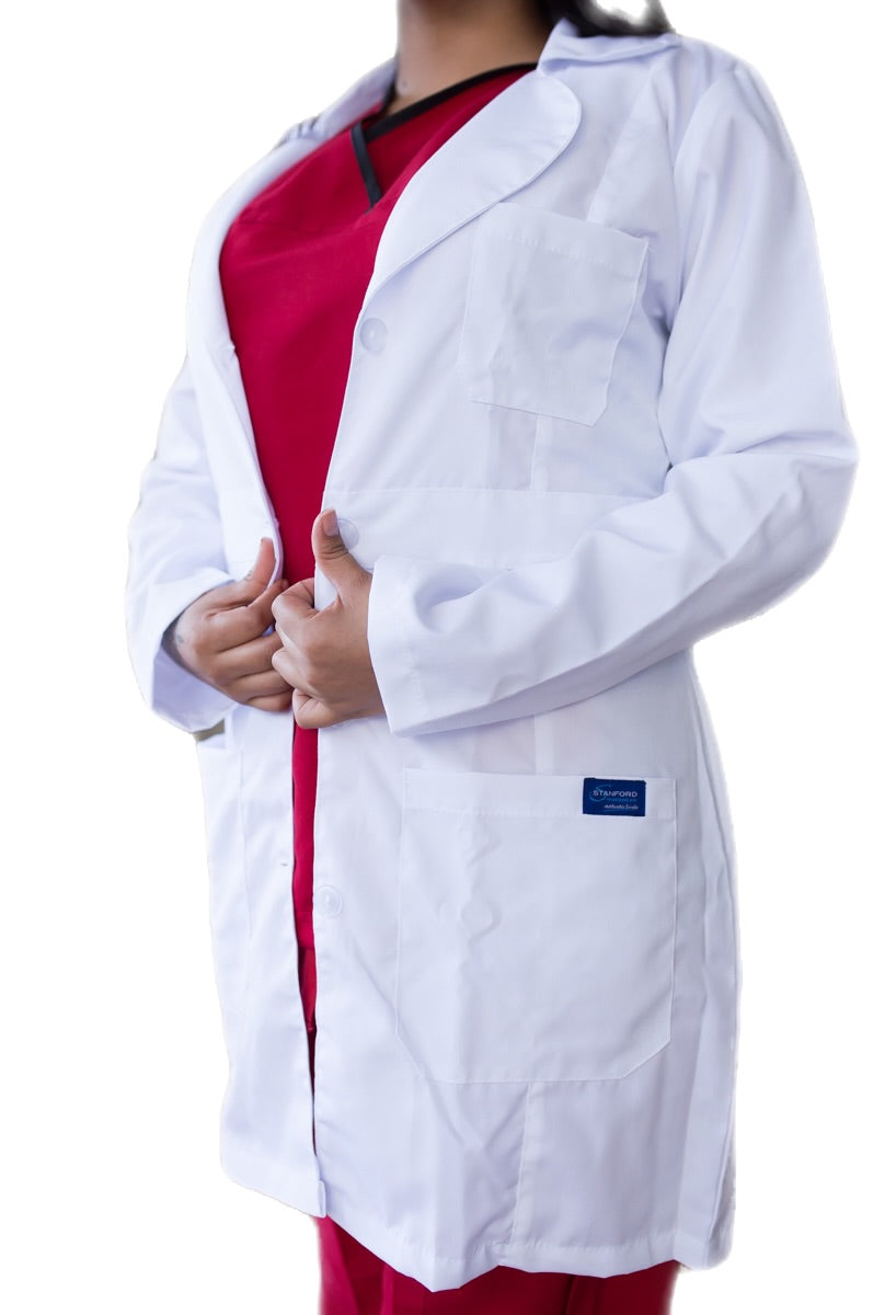 Bata medica Dama Antibacterial y repelente a residuos Uniformes Stanford