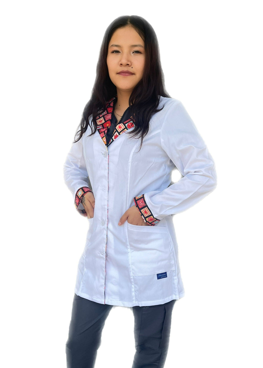 Bata princesa con detalle estampado Uniformes Stanford médica