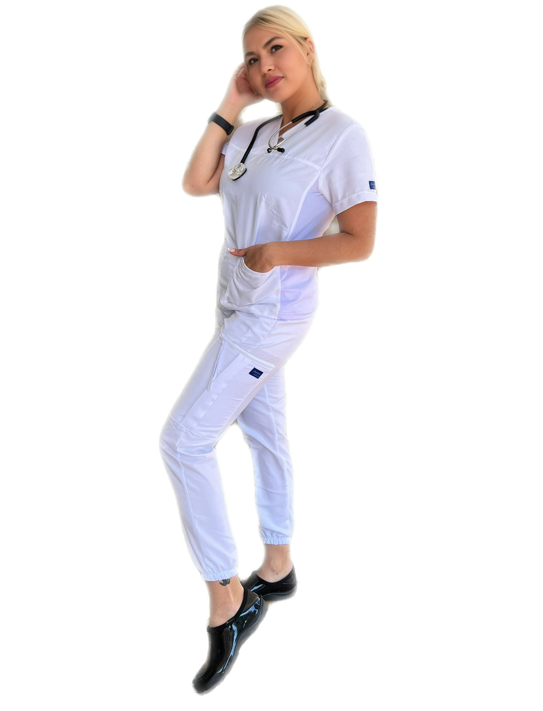 quirurgico blanco enfermeria uniformes stanford