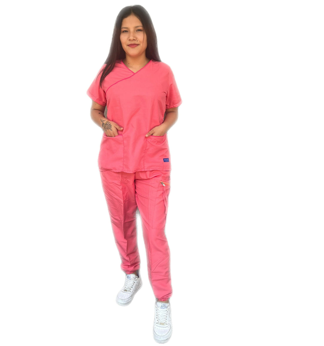 Pijama quirurgica coral San José para mujer repelente spandex uniformes Stanford