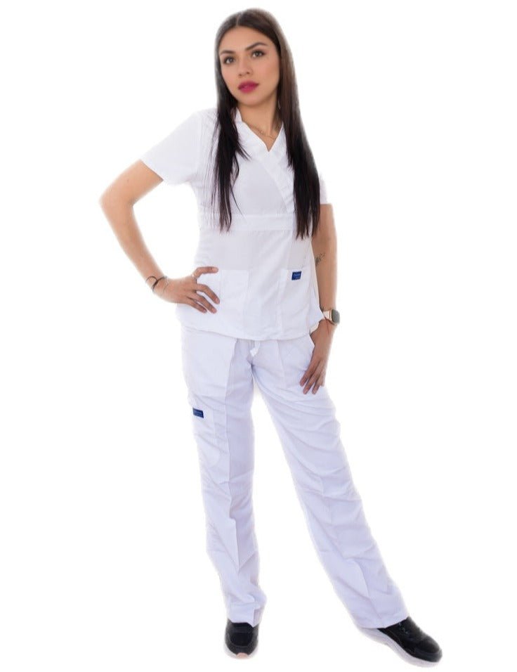 pijama quirurgica blanca spandex filipina DE DAMA salon de belleza, spa, panaderia Florencia uniformes Stanford CALIDAD PREMIUM