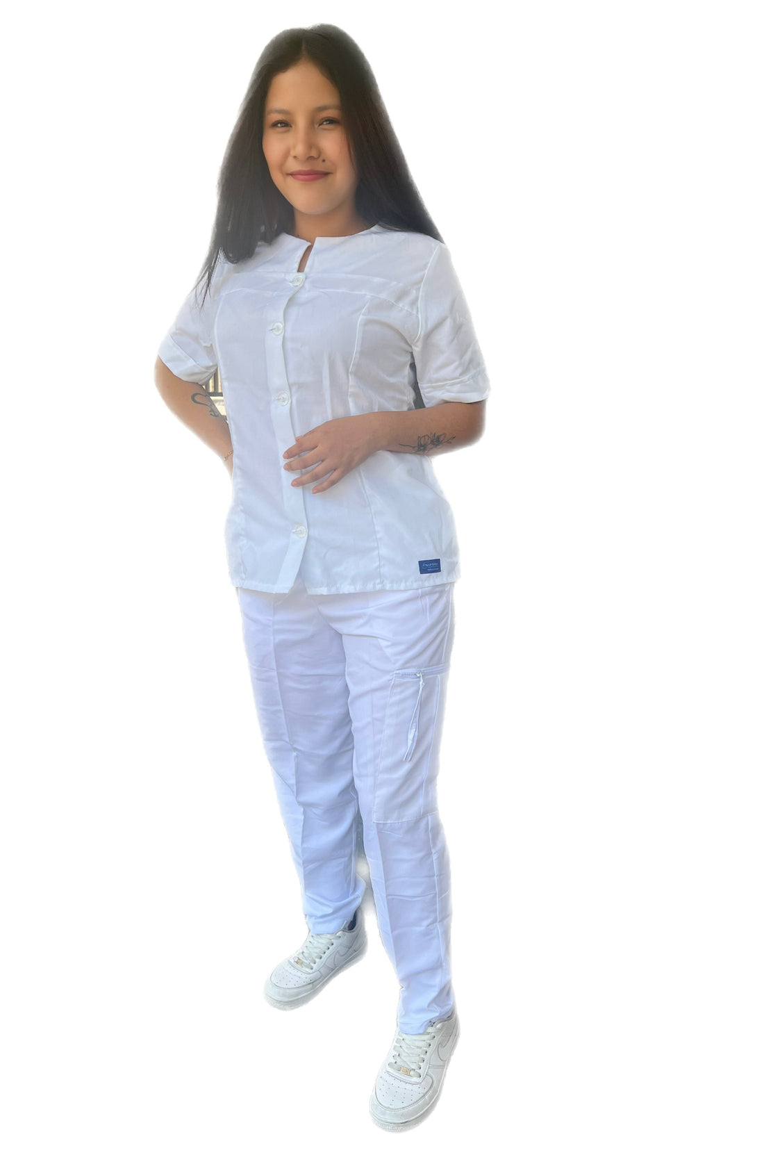 Pijama quirúrgica con botones uniformes Stanford Dama Repelente y Esterilizable