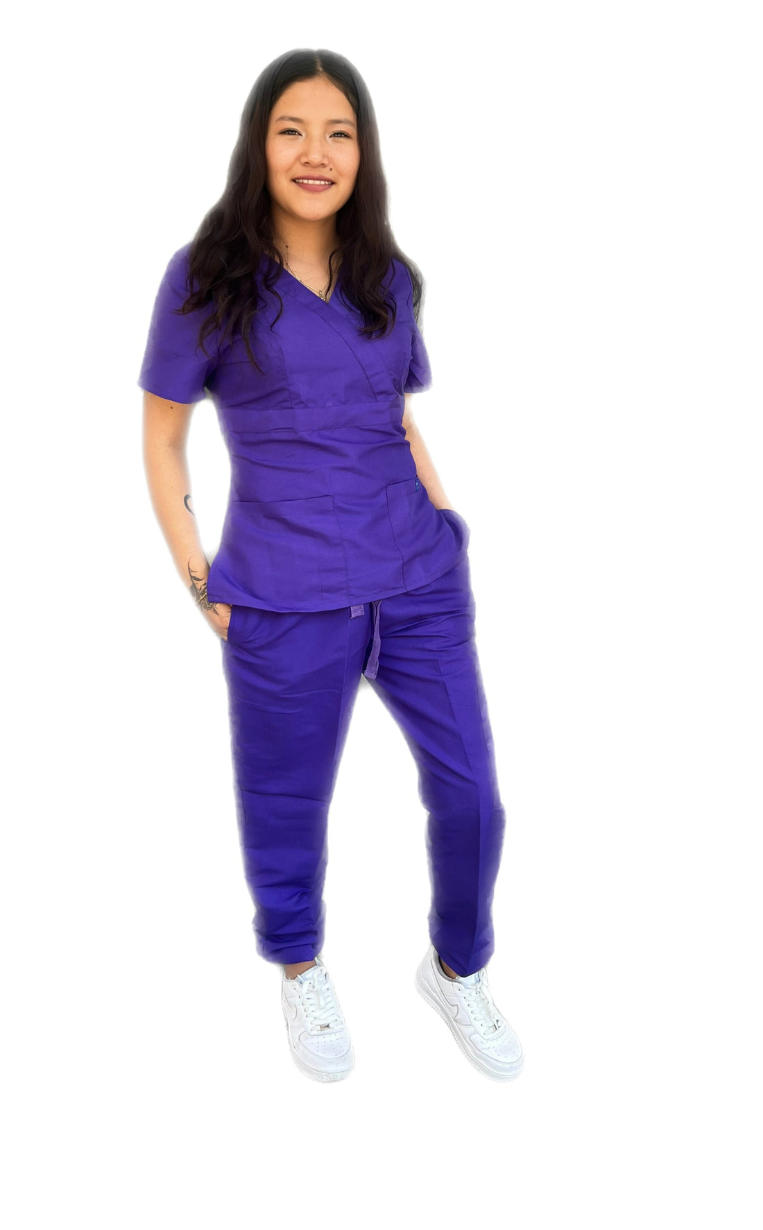 Pijama quirúrgica morada Jogger Stanford Dama Repelente a residuos