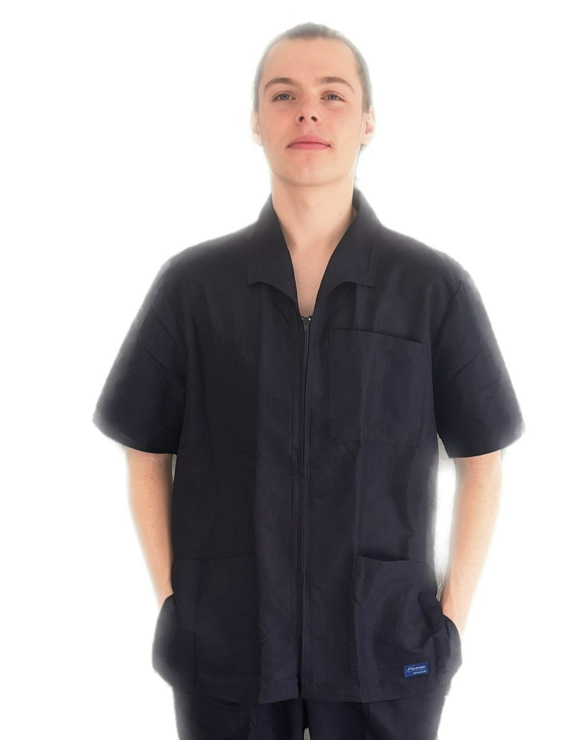 Filipina con cierre para hombre Uniformes Stanford - Main Image