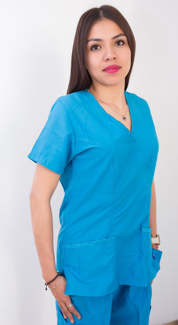 Pijama quirurgica turquesa quirófano para mujer uniformes Stanford repelente