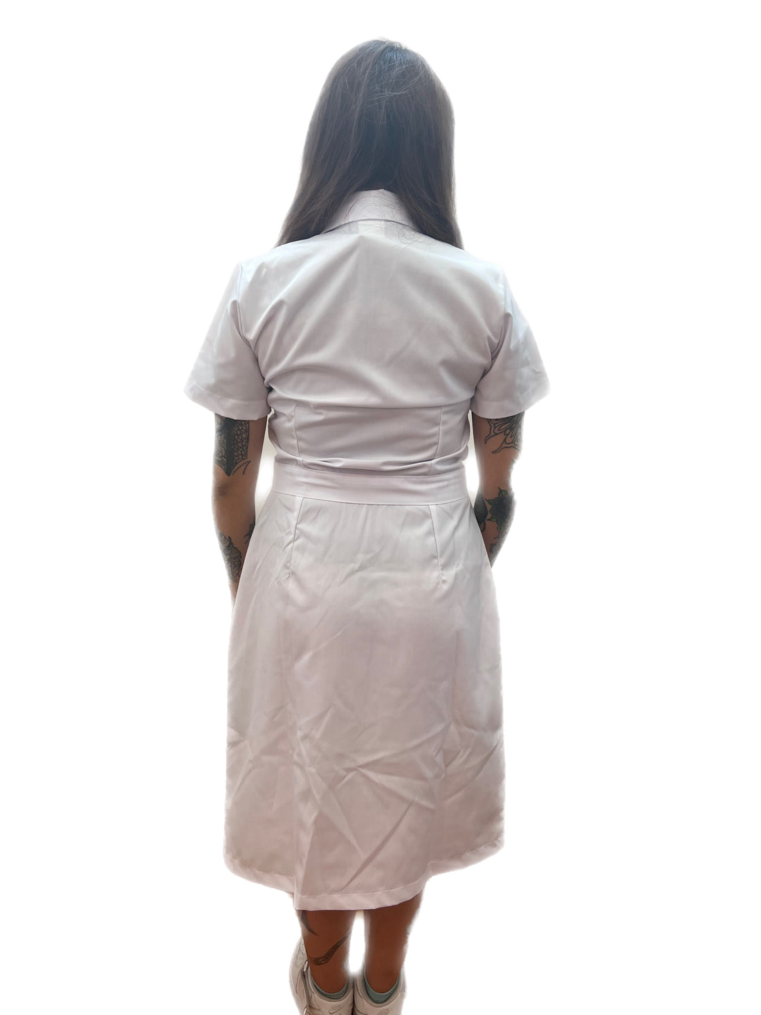 Vestido de enfermería manga corta uniforme médico