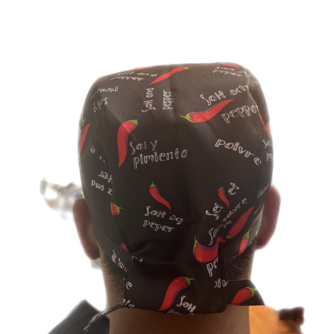 Gorro para CHEF negro con estampado Uniformes Stanford restaurante