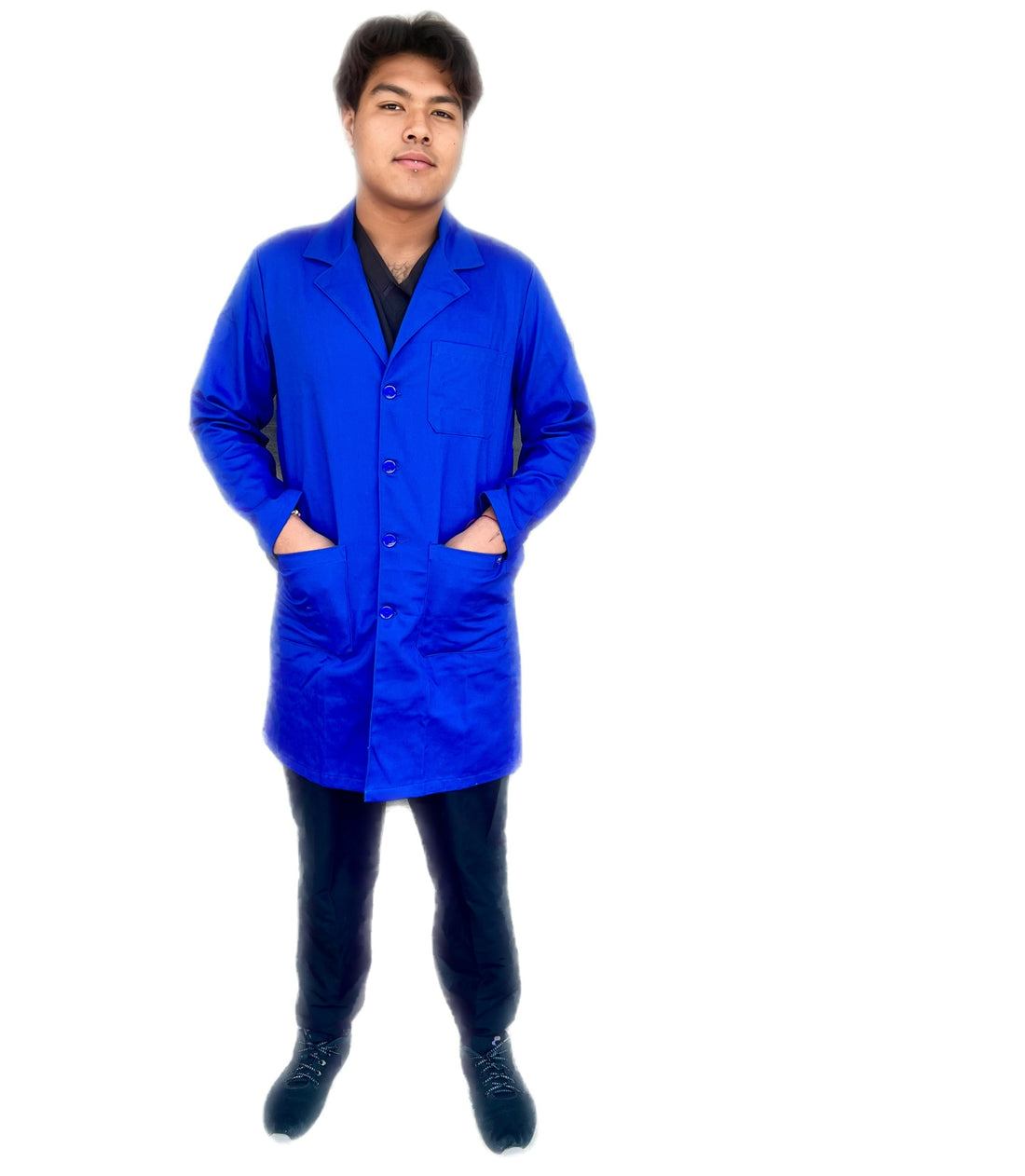 Bata Repelente azul rey Antifluido para hombre clínica uniformes Stanfordbre-clinica-uniformes-stanford